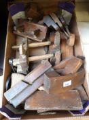 A quantity of vintage woodworking tools to include moulding planes etc