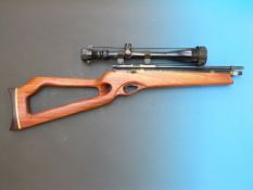 A Titan/Falcon .177 air rifle, serial number 96578 with 9 x 32 x 40 scope, custom made with