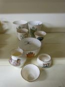 A quantity of Goss Crested Ware together with two Doulton commemorative beakers