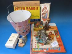 A quantity of Beatrix Potter ephemera to include figures, model of house, Chad Valley jigsaw etc