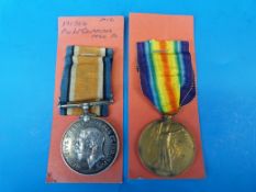 A pair of WWI Machine Gun Corps medals awarded to 131364 Pte W A Griffiths, with research paperwork