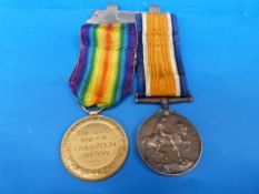 A pair of WW1 medals awarded to R. 4223 J. A. Smith A.B R.N.V