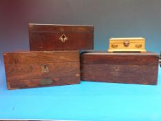 A collection of wooden boxes including mauchlinware Dunkeld House and Cathedral and a mother of