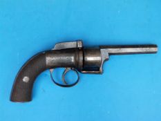 An English transitional six shot revolver with etched decoration serial number 04619