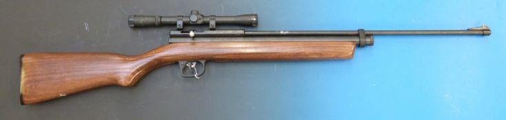 A Crossman Rabbit Stopper .177 air rifle with scope serial number 008B14990 with SMK scope