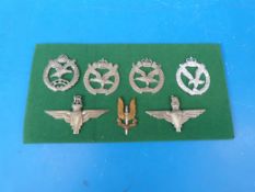 Seven various Special Air Services (SAS) and Glider Pilot etc badges from various eras, Parachute