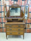 Two late 19thC/early 20thC mirror backed dressing tables