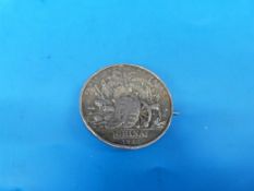 An 1842 China/Anglo war medal to Charles Marks H.M.S. Wellesley (fashioned as a brooch)