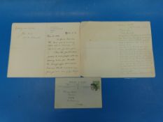 Philip Webb (Father of Arts & Crafts Architecture) Autograph letter 1911, mentioning designs
