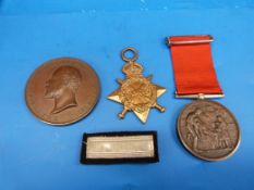 A WWI 14/15 star awarded to 15177 PTE E.A. Painting, Gloucestershire Regiment together with a mine
