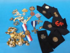 A quantity of military medals to include dog tag for Davis E 14567792 CE, replica DFC, buttons etc