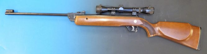 A Diana Model 70 .22 air rifle, serial number not visible, with Tasko 3 x 33 scope