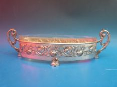 A Jugendstil plated and lacquered fruit basket with original liner, decorated with a fluted rim and