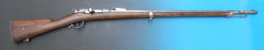A Chassepot bolt-action rifle marked M1874 and M80 St Etienne 42584