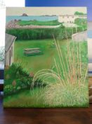 Roy Willis: Acrylic on canvas of Bryher, Isles of Scilly, together with one of Burnham-on-Sea