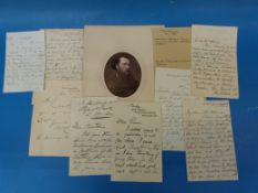 A group of 19thC autograph letters including Thomas Brock (sculptor), Newbury Trent (sculptor)