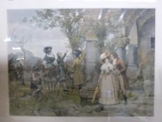 Two large Victorian sentimentalist coloured prints 