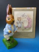Beatrix Potter vintage Peter Rabbit display figure (41cm tall) and early Warne Tom Kitten mounted
