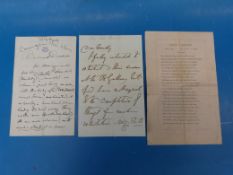 Sir Edwin Landseer autograph letter (signed with monogram) Thomas Landseer (signed with sketch) and
