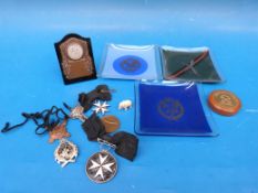 A small collection of awards, medals and badges etc relating to the St.John Ambulance, rugby,