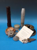 Brass trench art bowl with inscription to D.Alex Pask Elect Lieut RNVR 1941-46 together with a