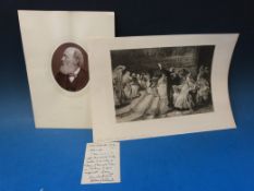 Sir John Gilbert signed autograph letter and early mounted photographic portrait and etching by