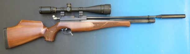 An Air Arms S400 .177 field target air rifle serial number 061437 with 6 x 24 x 44 scope