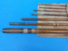 An Edwardian seven piece poacher's fishing rod (in case)