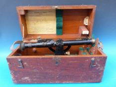 A WW2 theodolite / range finder, Director No 5 Mark 1, in original box with stand