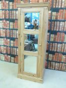 A pine wardrobe with mirrored door (H 178cm x W 75cm x D 57cm)