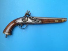 A service flintlock pistol with brass mounts c1800