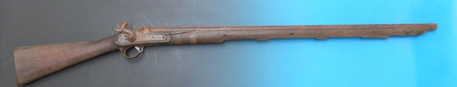 An early percussion rifle with indistinct naming to the lock