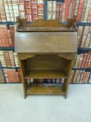 An oak Art Nouveau student's bureau bookcase