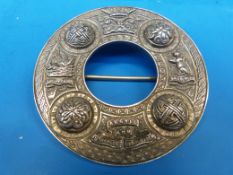 An Argyll and Sutherland Highlands hallmarked silver plaid brooch, Edinburgh 1882, Marshall & Sons,