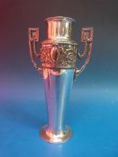 A WMF plated Art Nouveau twin handled vase c1910