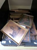 A large group of retro etched copper wall plaques