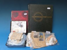 Rowland Hill and Universal stamp albums and loose stamps