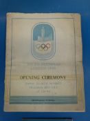 Programmes for the opening and closing ceremonies for the 1948 Olympic Games