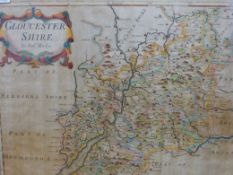 A Robert Morden hand-coloured map of Gloucestershire (40 x 46cm)