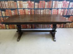 An oak refectory table (183cm long, 80cm wide)