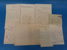 A group of autograph letters from 19thC artists including W.P. Frith, Edward J. Poynter, E.M. Ward,