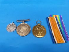 A pair of WWI medals awarded to H W Hale J78999 Ord, RN and a 75 Brigade silver bayonet medal