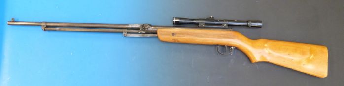 An Relum Tornado .22 air rifle serial number 37470, with BSA scope