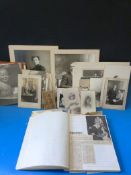 A box of ephemera including a selection of early postcards WW1, portraits etc.