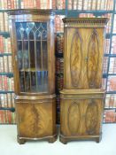 Two corner cupboards, the tallest 181cm