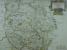 A Robert Morden Map of Herefordshire (36 x 42cm)