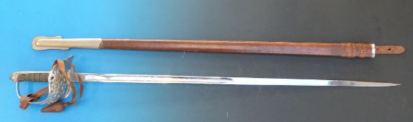 A George V 1897 pattern Samuel Brothers, London, Royal Engineers dress sword, marked 11045, in