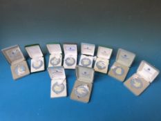 A collection of Wedgwood Jasper ware Christmas tree decorations