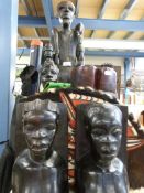 Collection of carved African figures
