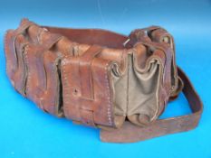 A Boer War leather bandolier belt